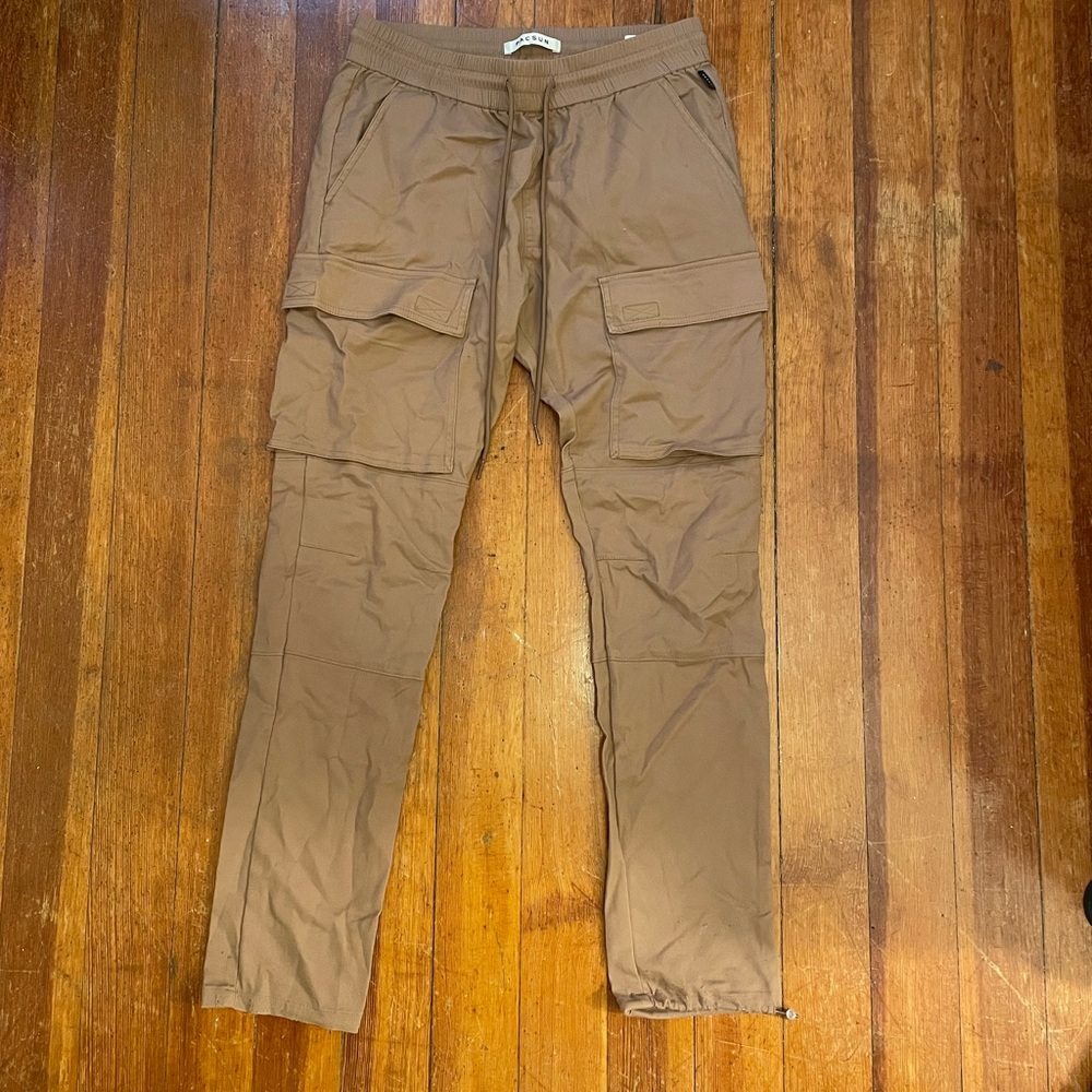PacSun Tan Cargo Pants with Articulated Knees